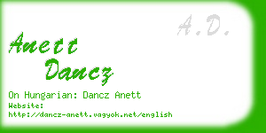 anett dancz business card